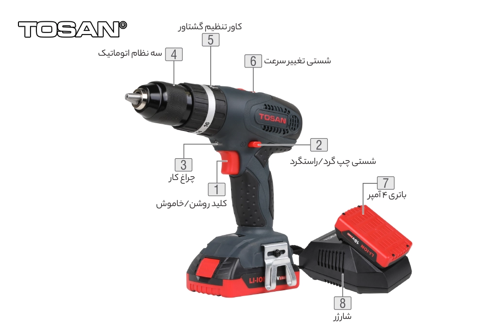 اصطلاحات فنی مربوط به قطعات دریل شارژی