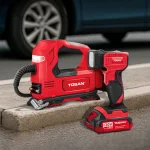 کیت کمپرسور فندکی و چراغ قوه شارژی 20ولت مدل 9799K کیف برزنتی