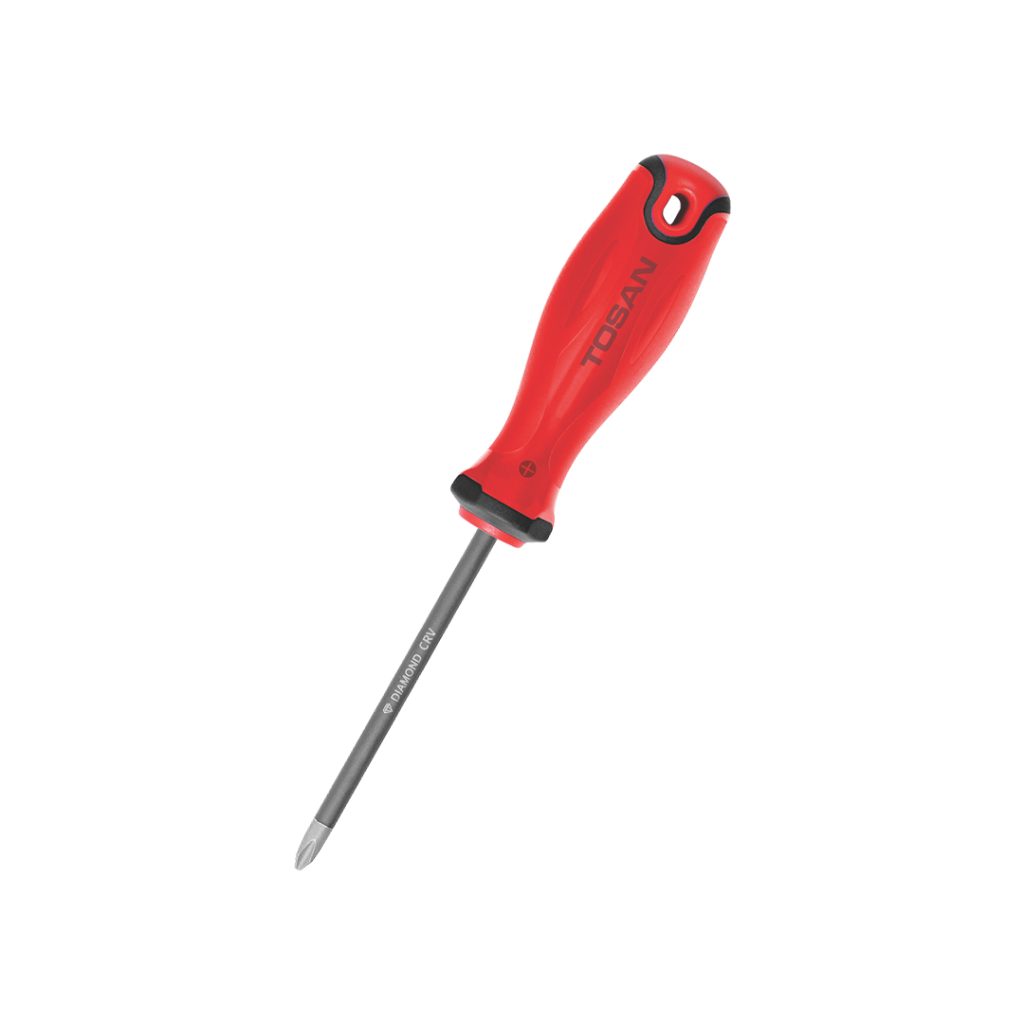 پیچ گوشتی دسته TPR نوک الماسه چهارسو سایز 6x100 سری Brusk
