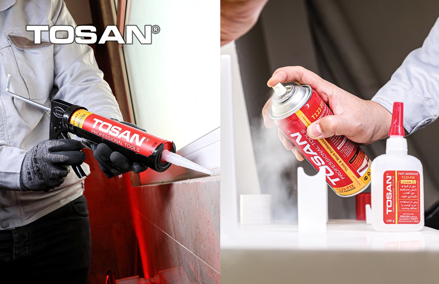 ابزار عمومی توسن: چسب‌های تخصصی نواری، سیلیکونی و 1.2.3 توسن