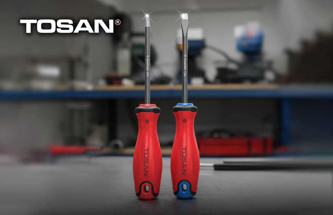 پیچ گوشتی دسته TPR نوک الماسه دوسو و چهار سو توسن سری بروسک